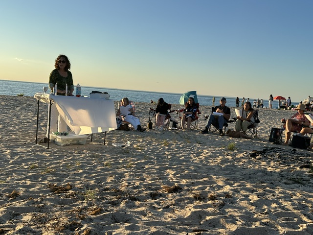 Geri Armine Klein leading beach service